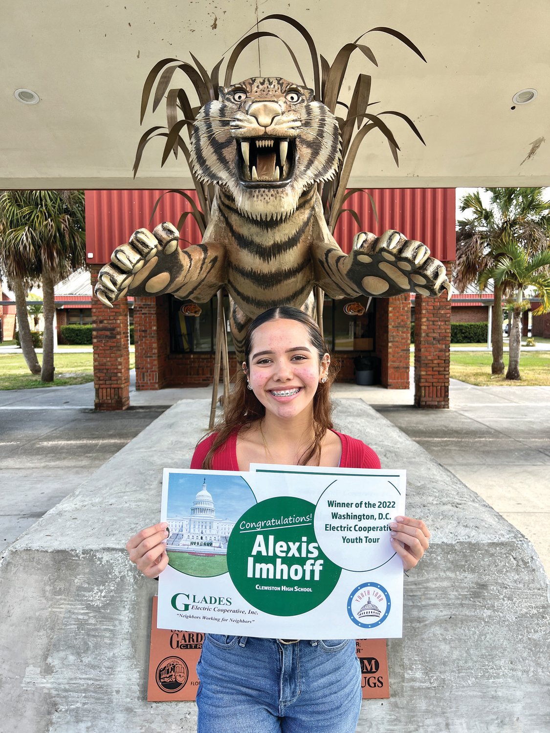 Alexis Imhoff of Clewiston High School, will participate in the National Rural Electric Cooperative Association’s annual Washington Youth Tour with students from across the nation.